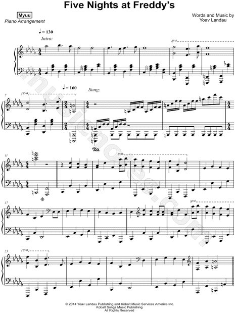 Fnaf Theme Song Piano Sheet Music - Theme Image