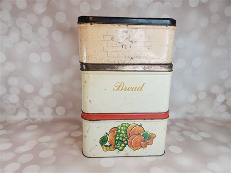 Vintage Metal Bread Box - Etsy