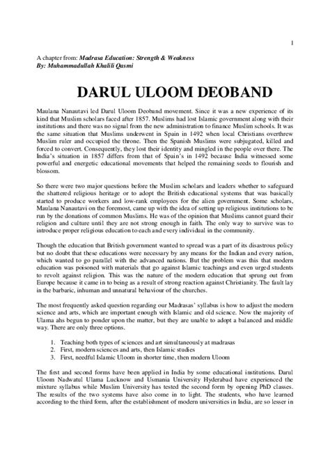 (PDF) Darul Uloom Deoband | Dr Muhammadullah Khalili - Academia.edu