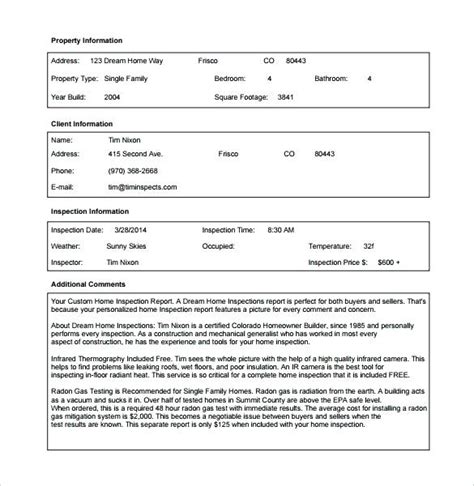 Pre Purchase Building Inspection Report Template (8) - TEMPLATES ...