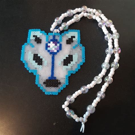 Ice Wolf Perler Necklace