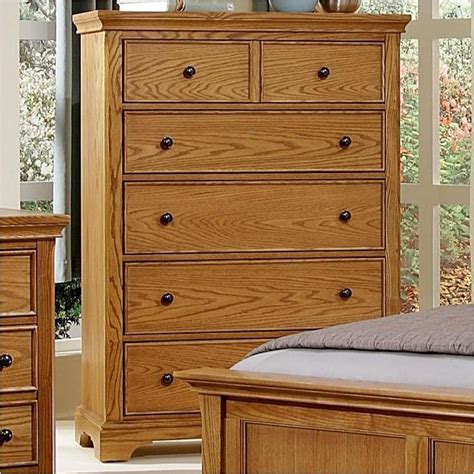 Bb75-115 Vaughan Bassett Furniture Chest - 5 Drawers - Medium Oak