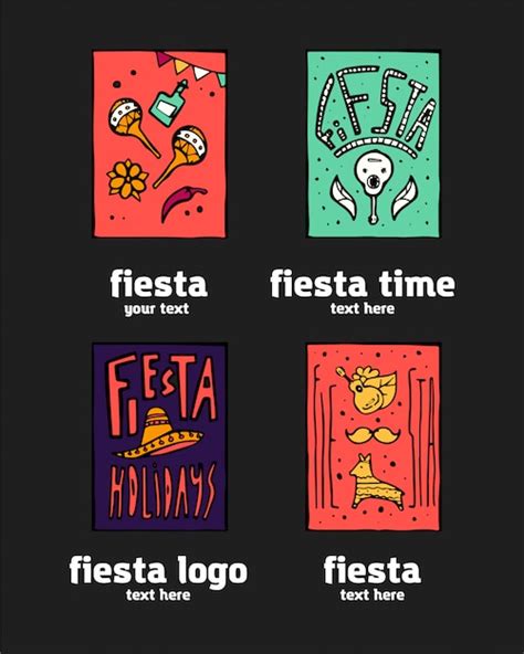 Premium Vector | Fiesta icon logo set