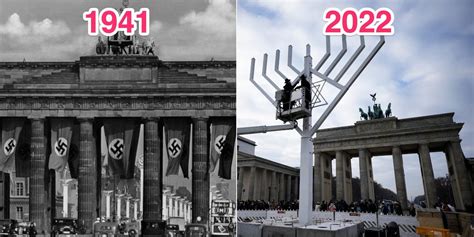 Jewish Menorah at Brandenburg Gate, Once Used As Symbol of Nazi Power ...