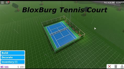 ROBLOX BLOXBURG HOW TO MAKE A TENNIS COURT - YouTube