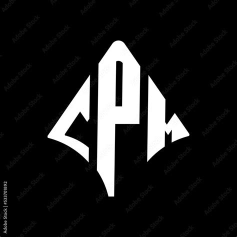 CPM letter logo design. CPM modern letter logo with black and white ...