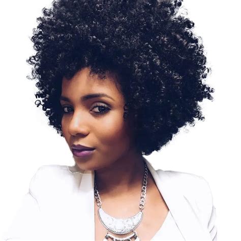 Aliexpress.com : Buy Natural Black Afro Wig Kinky Curly Short Hair Wigs For Black Women Jerry ...