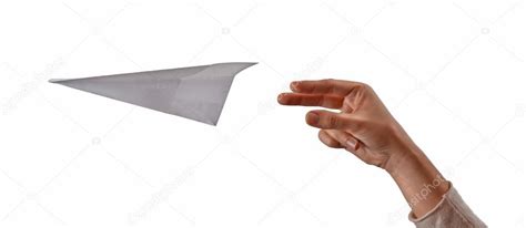 Hand throwing paper airplane Stock Photo by ©gosphotodesign 118980816