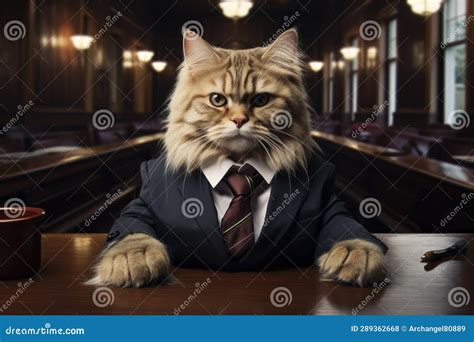 Cat Lawyer in Court. Generative AI Stock Illustration - Illustration of ...