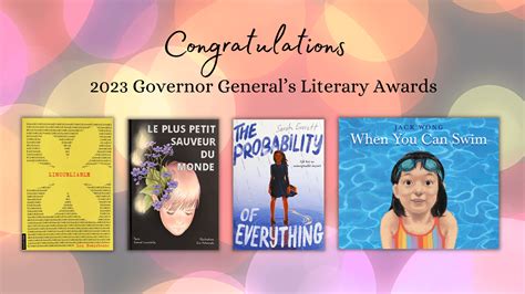 Winners Announced for the 2023 Governor General's Literary Awards | CCBC