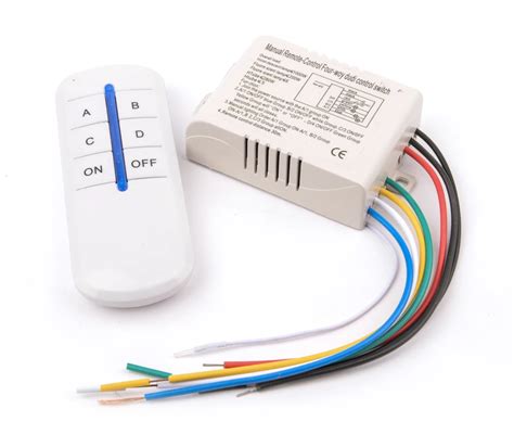 Wireless 4 Channels ON/OFF 220V Remote Control Switch Digital Remote ...