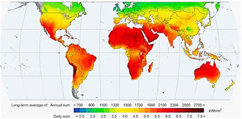 World solar energy map [11]. | Download Scientific Diagram