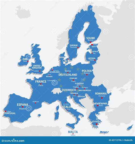 European Union Map With Capitals