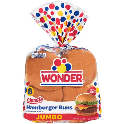 Wonderu00ae Jumbo Classic Hamburger Buns: Nutrition & Ingredients ...