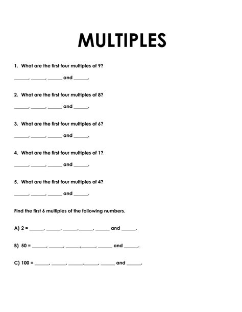 Multiples Of 6 Worksheets - Printable Worksheets