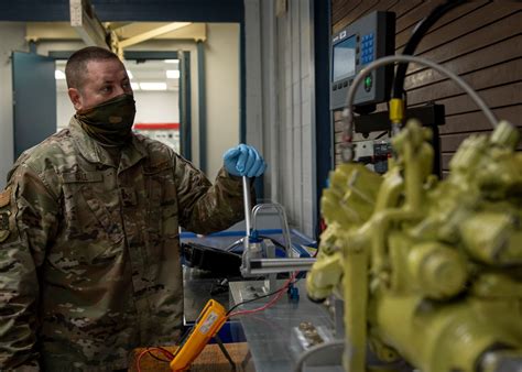 DVIDS - Images - 4th CMS hydraulics Airmen design, use apparatus to test stabilator actuators ...