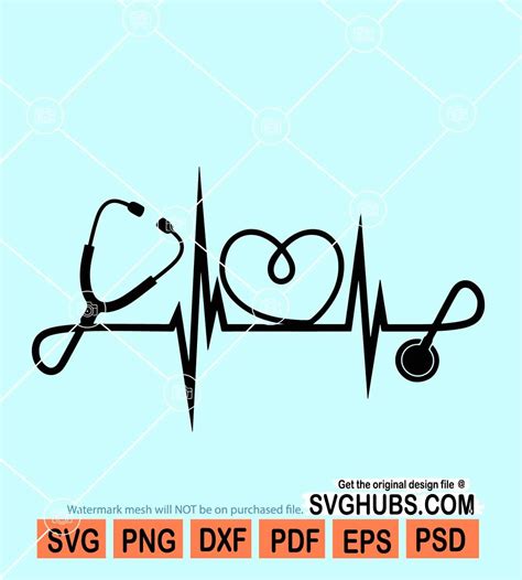 Stethoscope EKG svg, Stethoscope heartbeat SVG, Nurse Life svg, Medical svg, Stethoscope svg