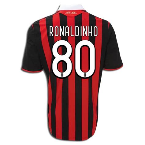 Soccer Jersey - Online Soccer Store : 80 RONALDINHO AC MILAN Rossoneri ...