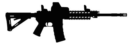 AR-15 silhouette gun sticker no background. Rifle is about