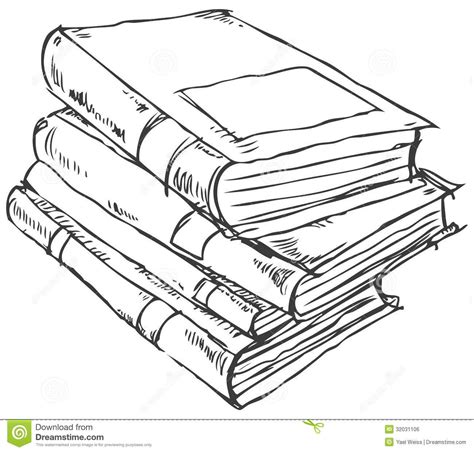 Book outline, Book drawing, Stack of books