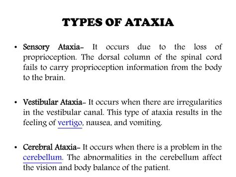 PPT - Ataxia : causes, symptoms, diagnosis and treatment PowerPoint Presentation - ID:7530550