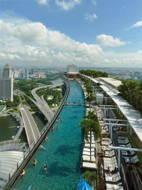 Pool on floor 57,Marina Bay Sands, Singapore....this is one great pool ...