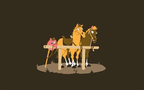 Wallpaper : humor, simple, minimalism, horse, toys, brown background, animals, digital art ...