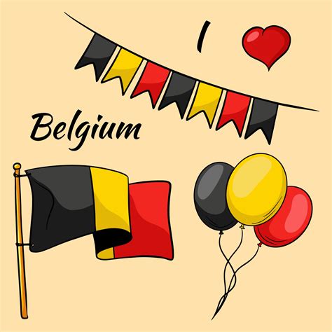 Belgium flag. Flags and balloons in the colors of belgium. Cartoon ...