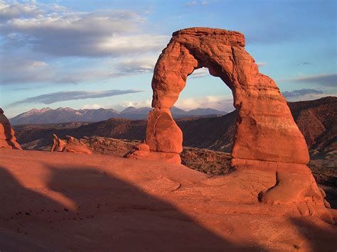 The Delicate Arch. It is a famous rock formation in Utah that is on the ...