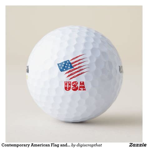 Contemporary American Flag and USA With Stars Golf Balls | Zazzle ...