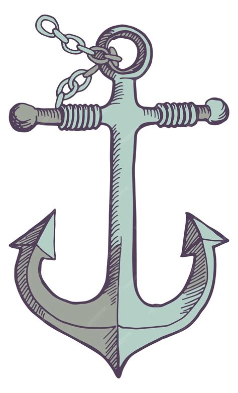 Premium Vector | Anchor icon hand drawn ship symbol marine sketch