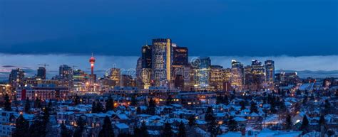 Calgary`s Skyline on a Cold Winter Day Stock Image - Image of calgary ...