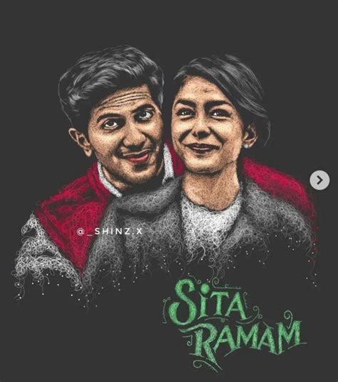 Sita ramam | Actors illustration, Funny baby quotes, Cute couple images