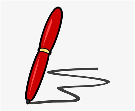 Red Signature Clip Art At Clker - Cartoon Pen And Paper - Free Transparent PNG Download - PNGkey