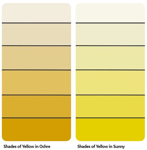 Shades of Yellow and Ochre | Shades of yellow, Color coding, Shades