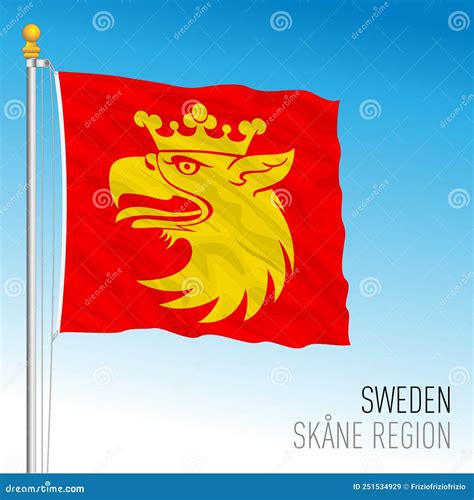 Skane Regional Flag, Sweden, EU Stock Vector - Illustration of banner, crest: 251534929