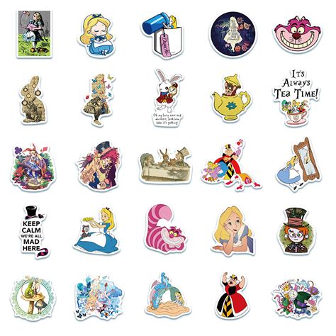 50pcs Alice in Wonderland Stickers – AU Sticker World