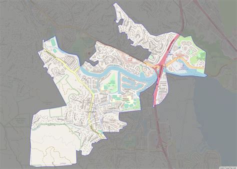 Map of Larkspur city, California