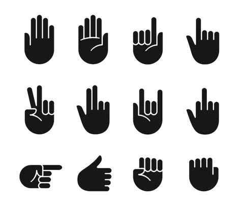 Hand gestures icons | Premium Vector