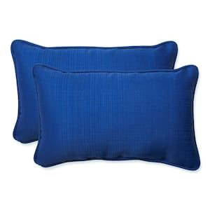 Pillow Perfect Solid Black Rectangular Outdoor Lumbar Throw Pillow 2-Pack 501406 - The Home Depot