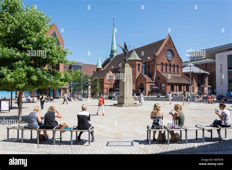 Woking Town Square showing War Memorial and Christ Church, Woking ...