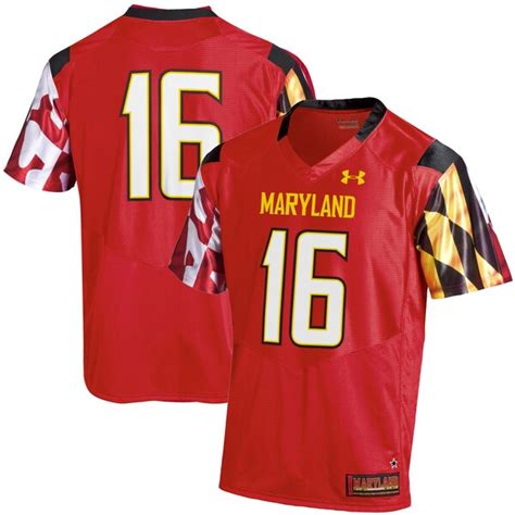 Maryland Terrapins Under Armour 2016 Premier Football Jersey - Red ...