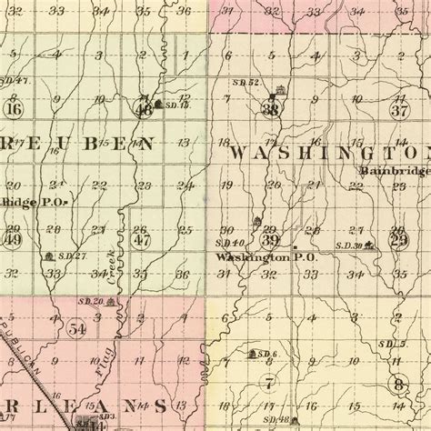 Vintage Map of Harlan County Nebraska, 1885 by Ted's Vintage Art