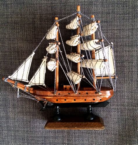 Wooden sailboat model. Vintage. 3 Mast. Handmade! Wonderful Nautical Treasure. **** FREE ...