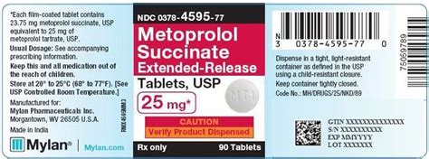 Metoprolol Succinate - FDA prescribing information, side effects and uses