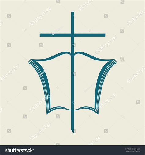 Cross Open Bible Stock Vector (Royalty Free) 318964235