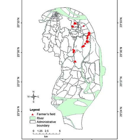 Map of the Munshiganj district of Bangladesh. | Download Scientific Diagram