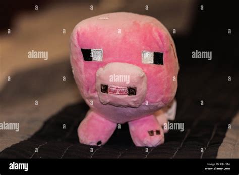 Minecraft pink pig plush Stock Photo - Alamy