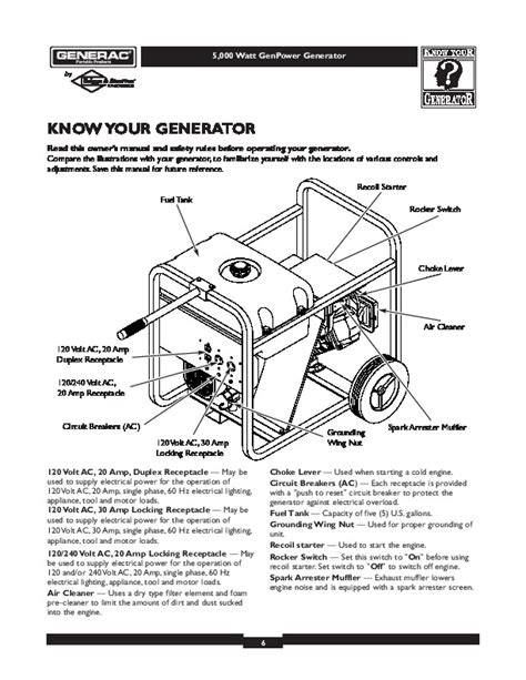 Generac 5000 Generator Owners Manual