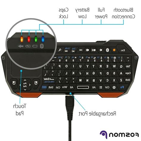 Fosmon 30FT Mini Wireless Bluetooth Keyboard Touchpad